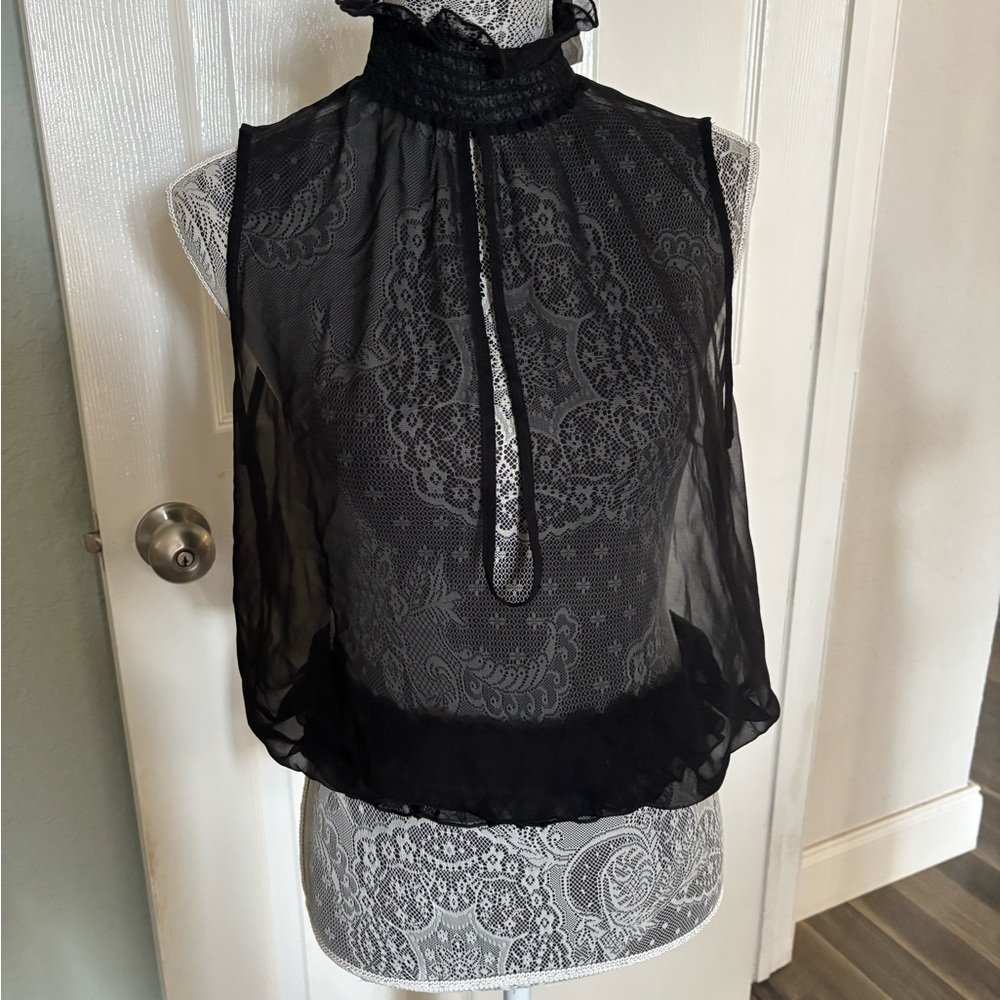 BEBE SHEER TOP SZ M NWT